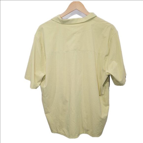 Lululemon Airing Easy Camp Collar Men's Finch Yellow Short Sleeve Shirt - Picture 5 of 6